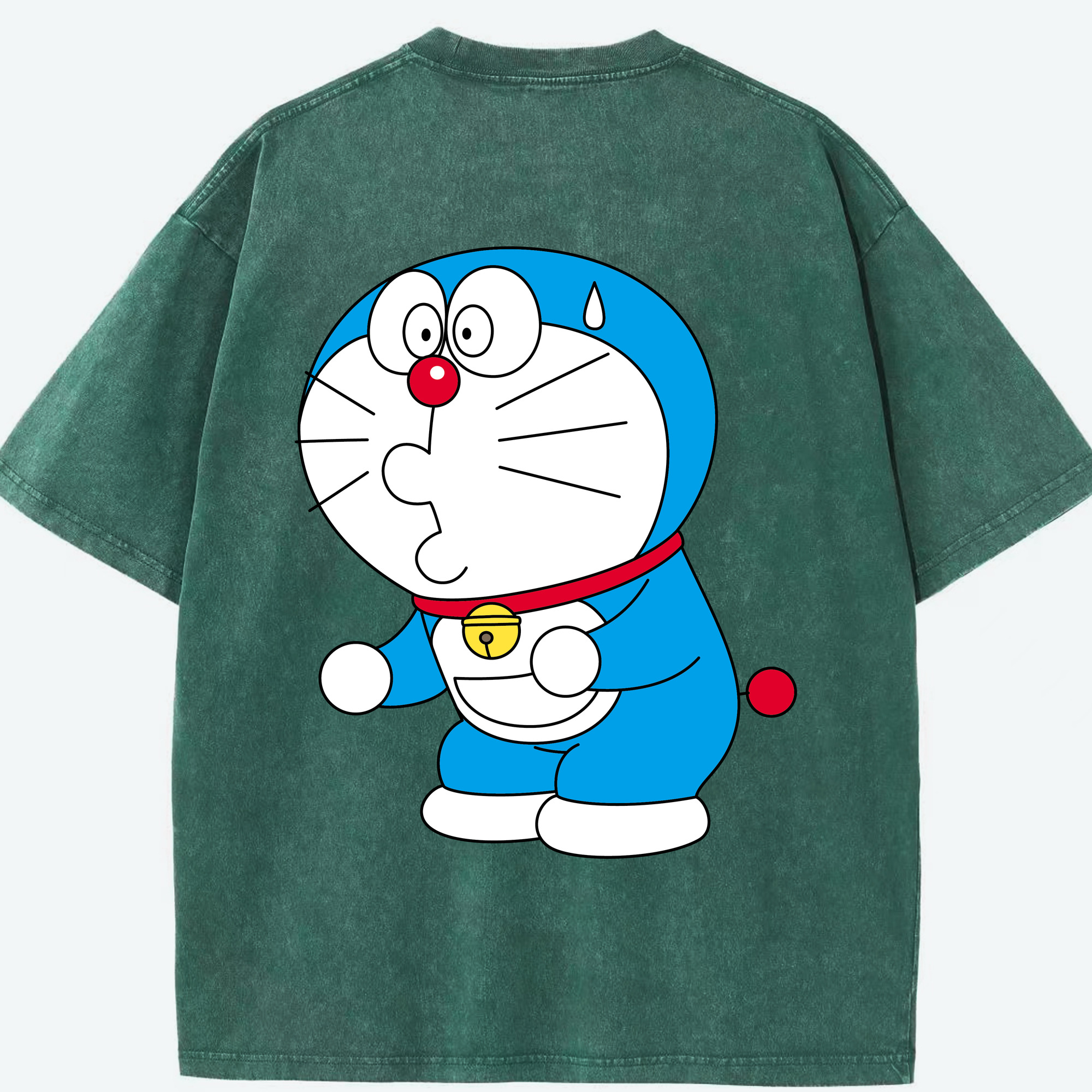（画像用） ドラえもん Doraemon 綿100% ヴィンテージ風 半袖Tシャツ（背面プリント）